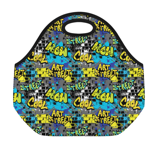 Graffiti Wall Print Neoprene Lunch Bag