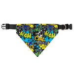Graffiti Wall Print Over The Collar Dog Bandana