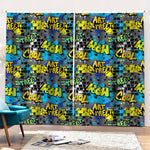 Graffiti Wall Print Pencil Pleat Curtains