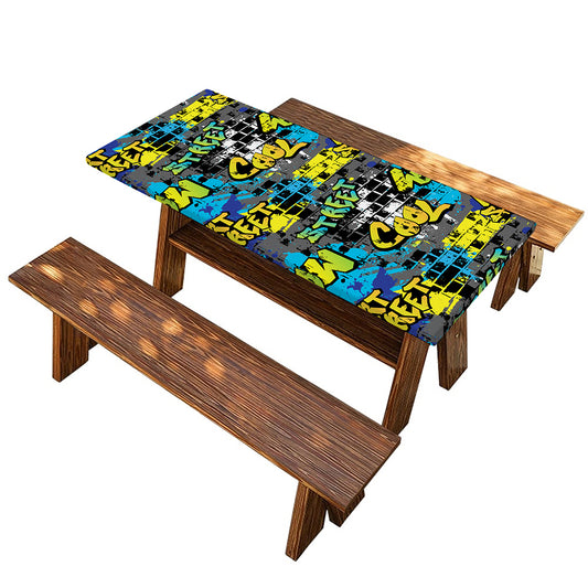 Graffiti Wall Print Picnic Table Cover