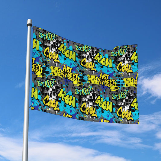 Graffiti Wall Print Polyester Flag