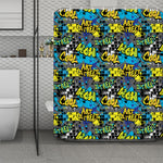 Graffiti Wall Print Polyester Shower Curtain