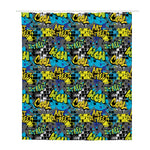 Graffiti Wall Print Polyester Shower Curtain