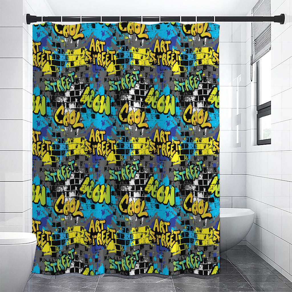 Graffiti Wall Print Premium Shower Curtain