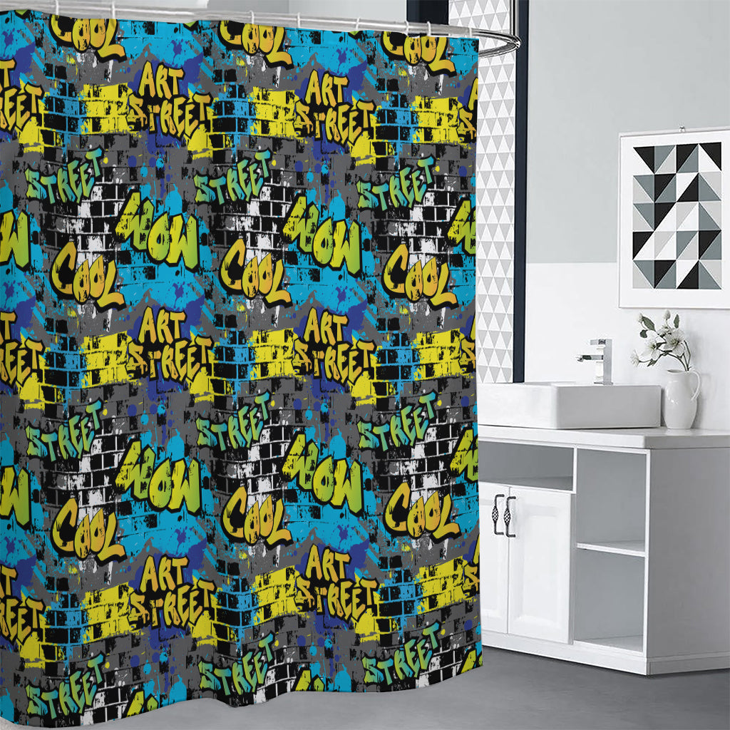 Graffiti Wall Print Premium Shower Curtain