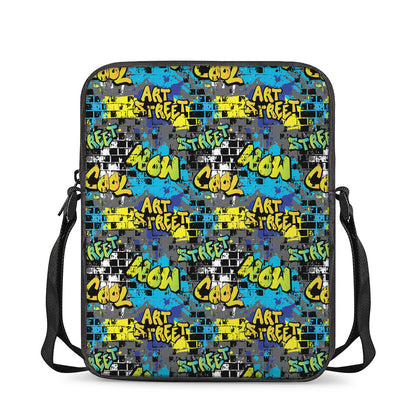 Graffiti Wall Print Rectangular Crossbody Bag
