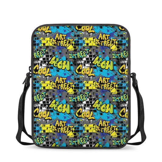 Graffiti Wall Print Rectangular Crossbody Bag