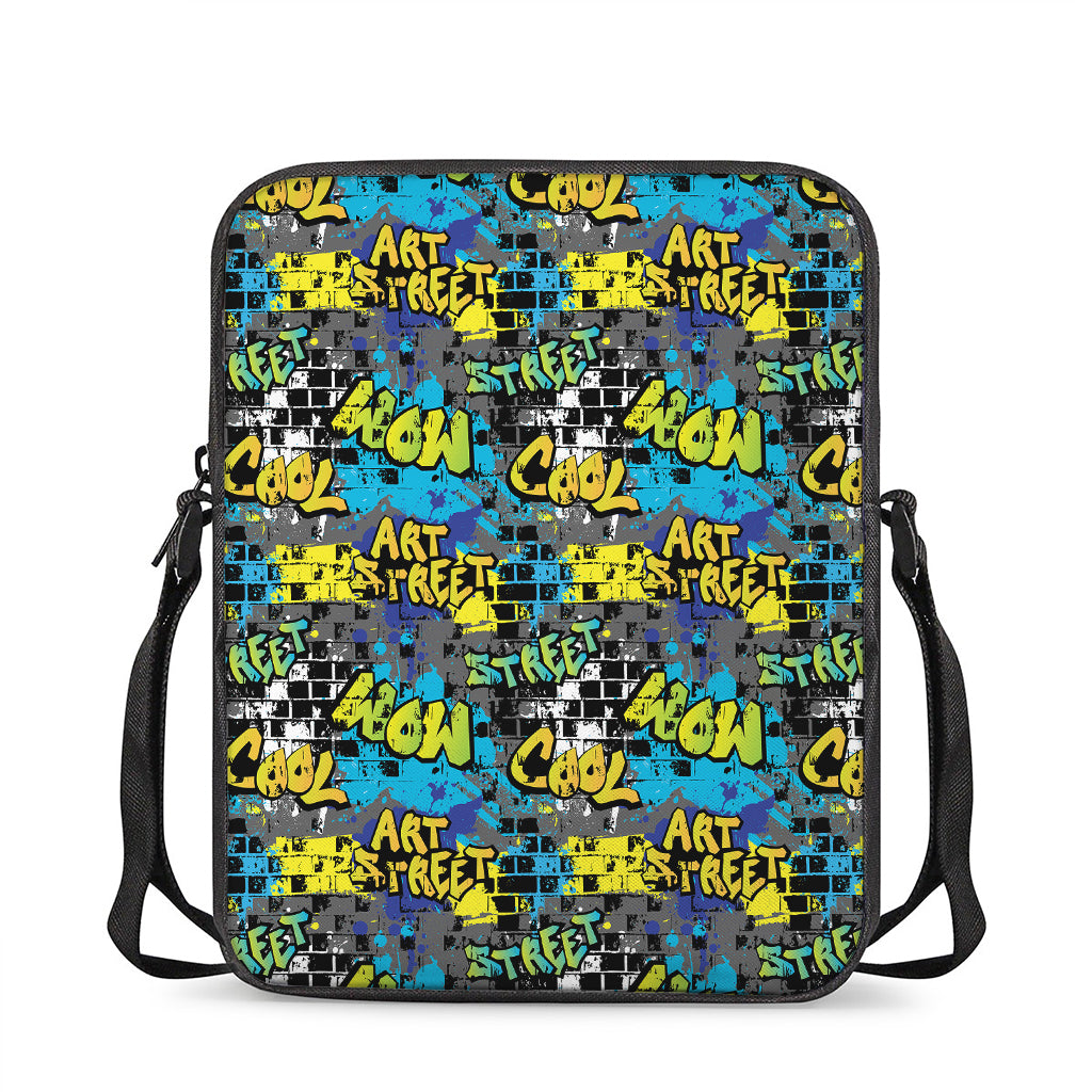 Graffiti Wall Print Rectangular Crossbody Bag