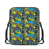 Graffiti Wall Print Rectangular Crossbody Bag