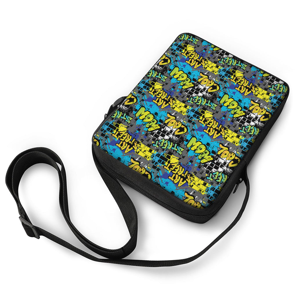 Graffiti Wall Print Rectangular Crossbody Bag