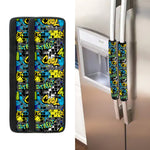 Graffiti Wall Print Refrigerator Handle Covers