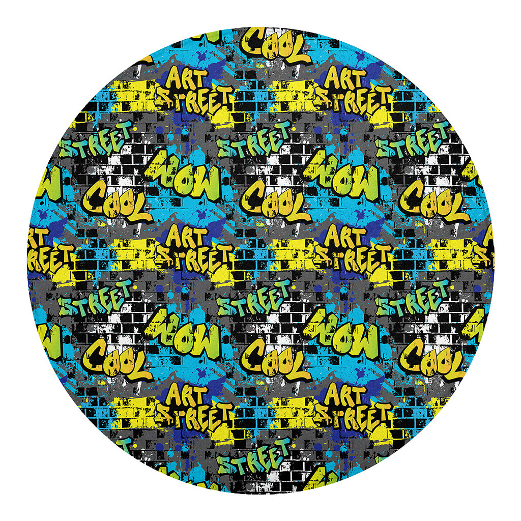 Graffiti Wall Print Round Blanket