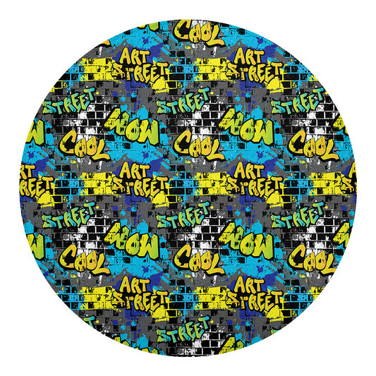 Graffiti Wall Print Round Blanket