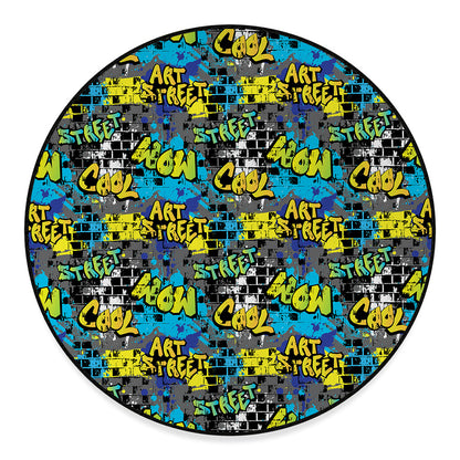 Graffiti Wall Print Round Floor Mat