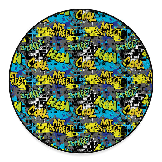 Graffiti Wall Print Round Floor Mat