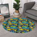 Graffiti Wall Print Round Rug