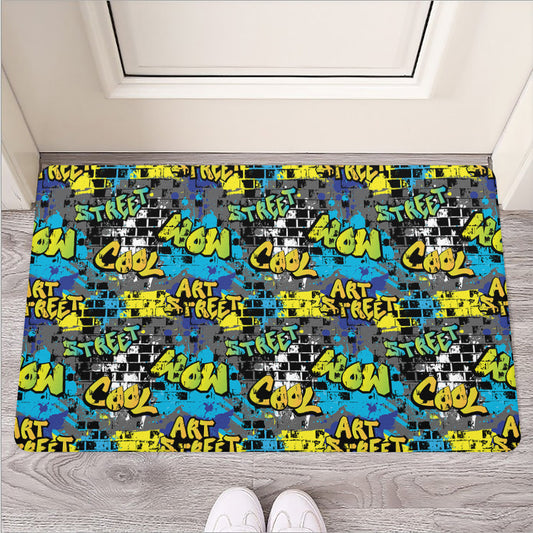Graffiti Wall Print Rubber Doormat
