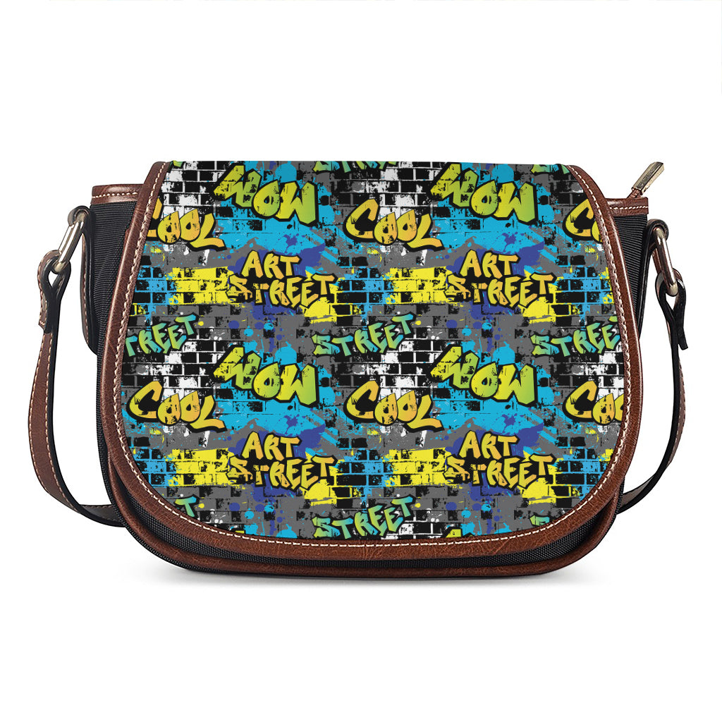 Graffiti Wall Print Saddle Bag