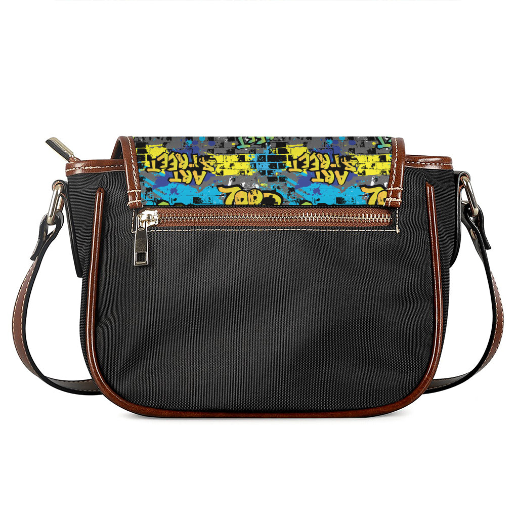 Graffiti Wall Print Saddle Bag