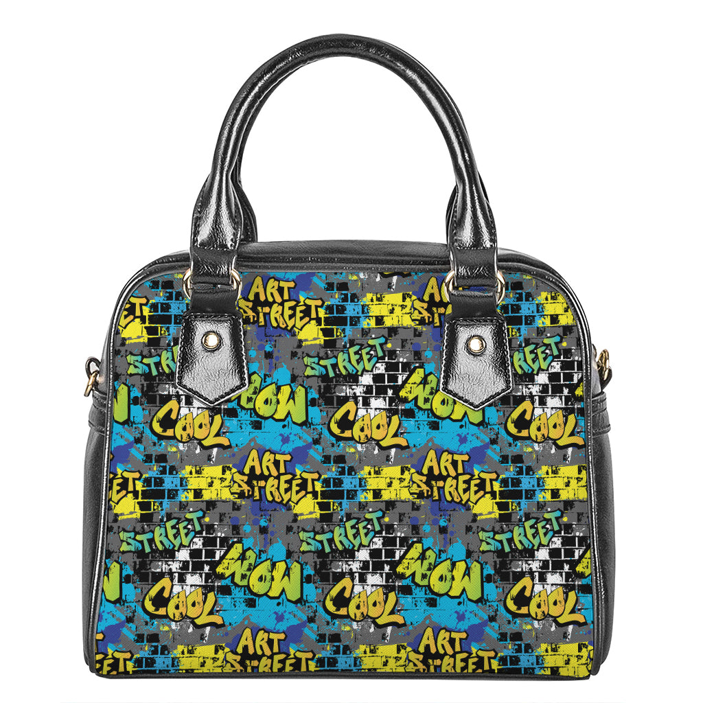 Graffiti Wall Print Shoulder Handbag