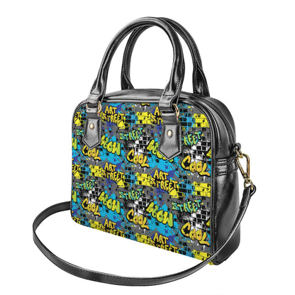 Graffiti Wall Print Shoulder Handbag