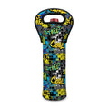 Graffiti Wall Print Single Neoprene Wine Tote