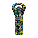 Graffiti Wall Print Single Neoprene Wine Tote