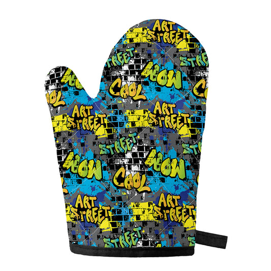 Graffiti Wall Print Single Oven Mitt