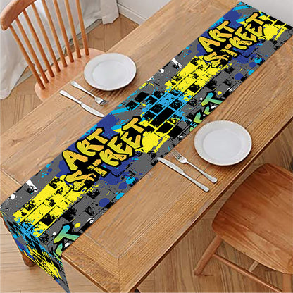 Graffiti Wall Print Table Runner