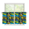 Graffiti Wall Print Tier Curtains