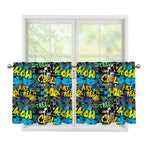 Graffiti Wall Print Tier Curtains