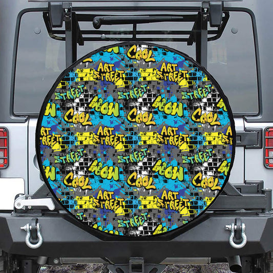 Graffiti Wall Print Tire Cover