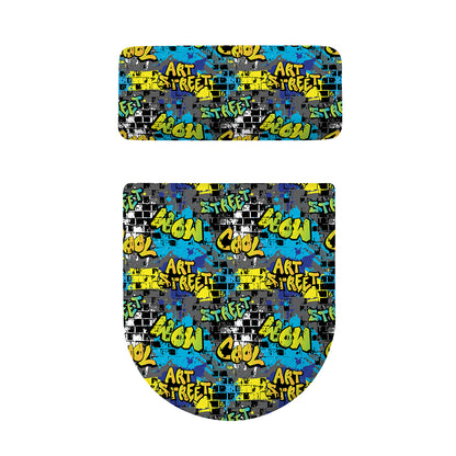 Graffiti Wall Print Toilet Lid And Tank Cover Set