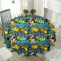 Graffiti Wall Print Waterproof Round Tablecloth