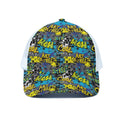 Graffiti Wall Print White Mesh Trucker Hat