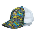 Graffiti Wall Print White Mesh Trucker Cap