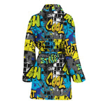 Graffiti Wall Print Women's Bathrobe
