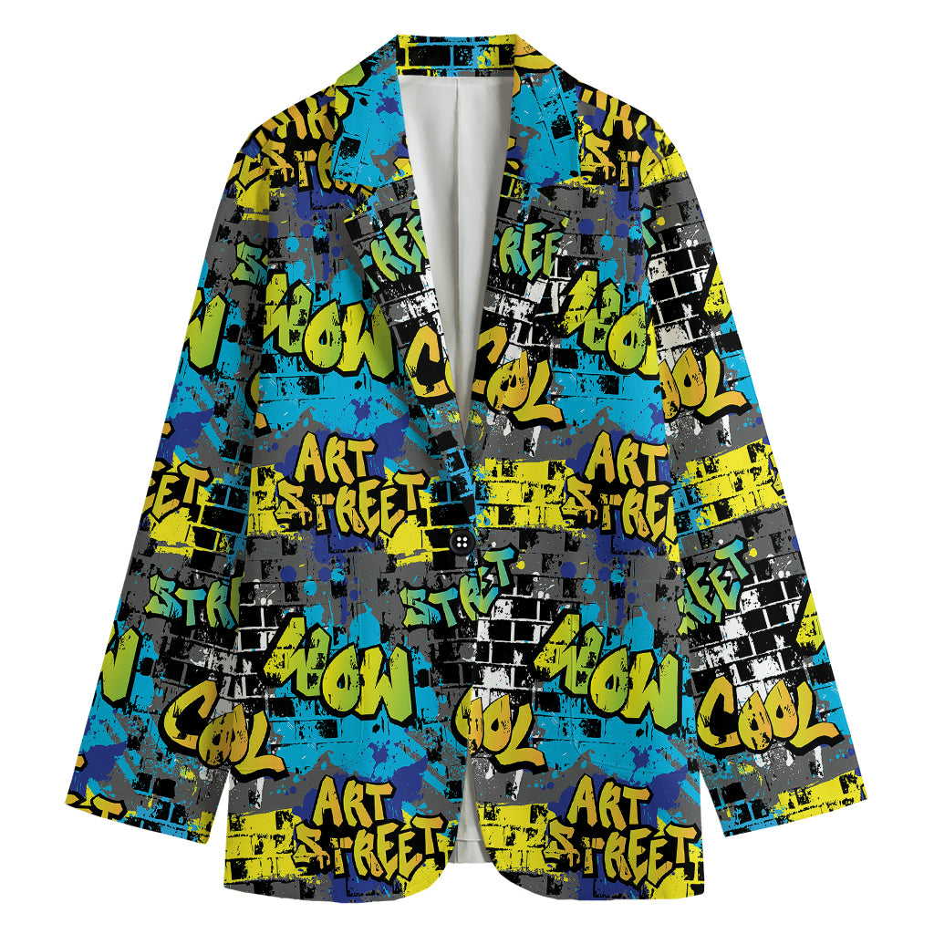 Graffiti Wall Print Women's Blazer