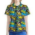 Graffiti Wall Print Women's Polo Shirt
