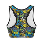 Graffiti Wall Print Women's Sports Bra