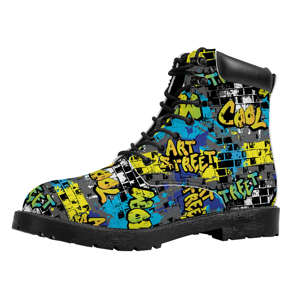 Graffiti Wall Print Work Boots
