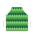 Grass Green Argyle Pattern Print Adjustable Apron