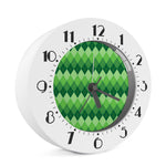 Grass Green Argyle Pattern Print Alarm Clock