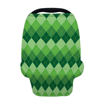 Grass Green Argyle Pattern Print Baby Seat Cover