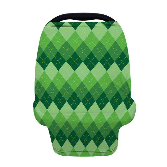 Grass Green Argyle Pattern Print Baby Seat Cover
