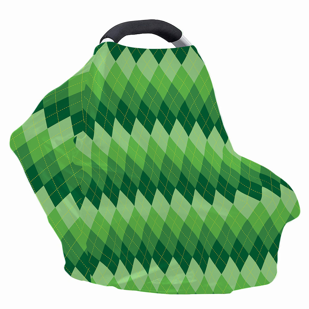 Grass Green Argyle Pattern Print Baby Seat Cover