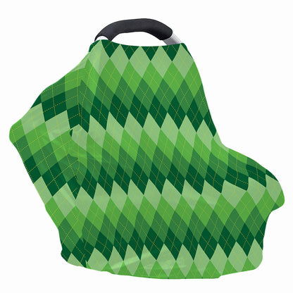 Grass Green Argyle Pattern Print Baby Seat Cover