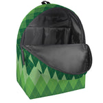Grass Green Argyle Pattern Print Backpack