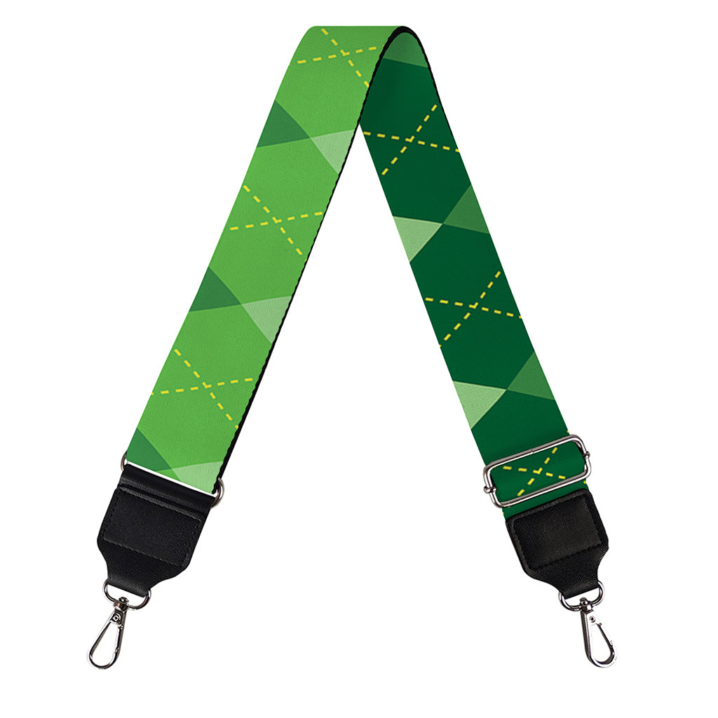 Grass Green Argyle Pattern Print Bag Strap