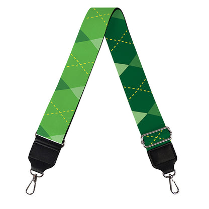 Grass Green Argyle Pattern Print Bag Strap
